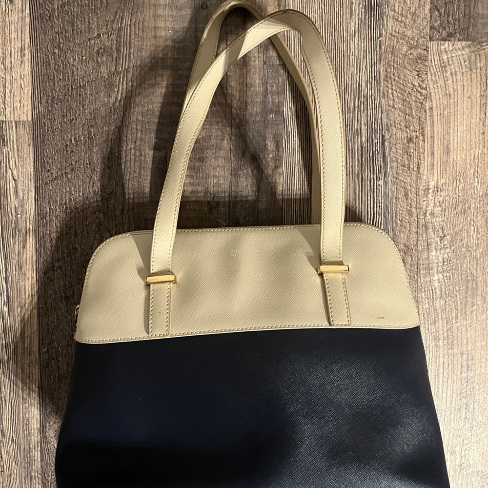 Brooks Brothers Black and Cream Shoulder Bag